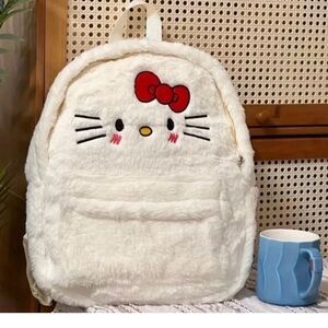 Hello Kitty White faux fur Kids Backpack